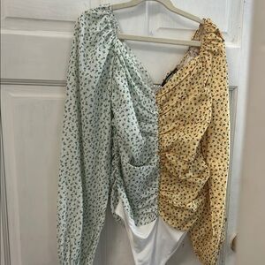 New Missguided Mustard Yellow Long Sleeve Blouse/Bodysuit- Size 4